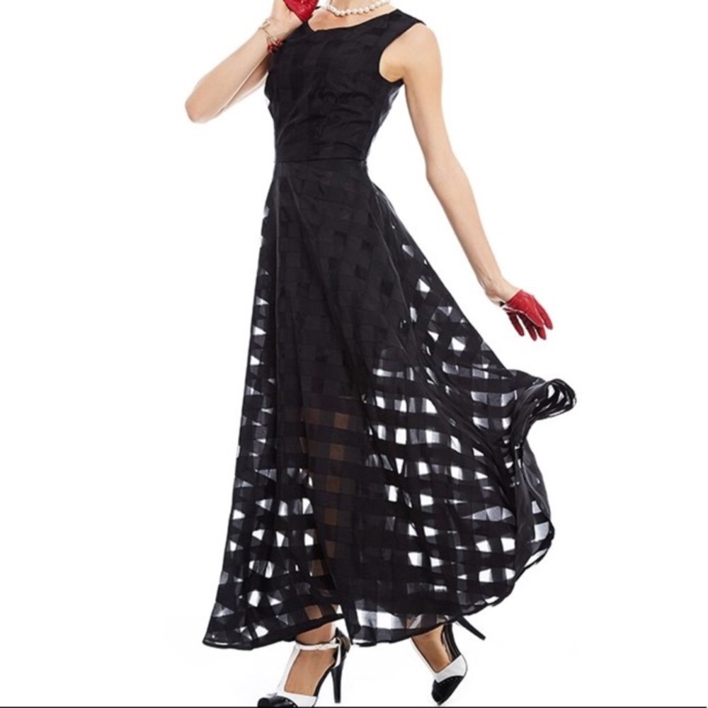 Take $10 off ,Black mess A-line dress - Picture 2 of 4